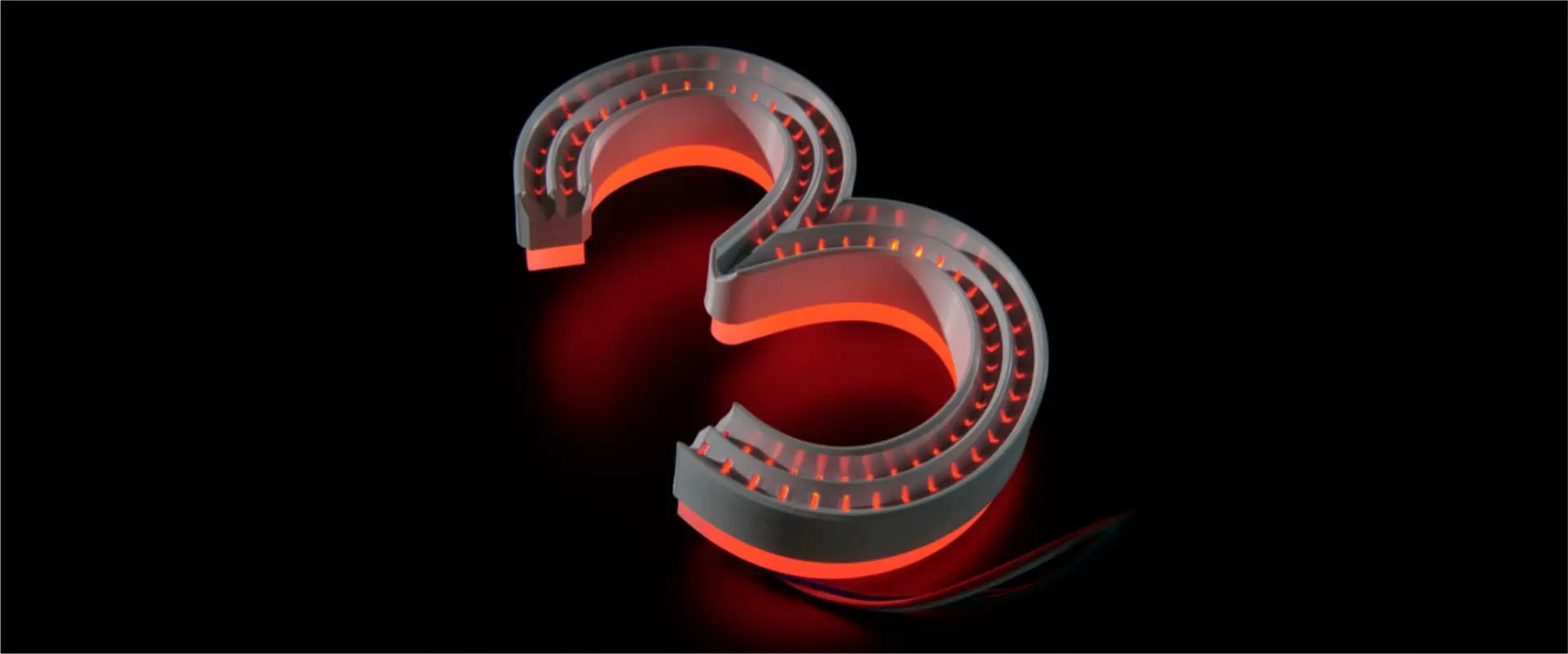 Lettere luminose a luce riflessa stampate in 3D