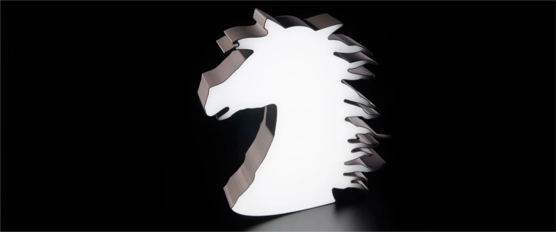 Scultura luminosa cavallo 3D con LED dirett